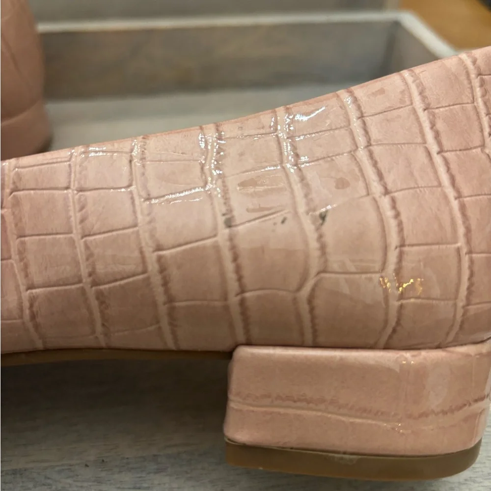 Easy spirit Crocodile-Embossed Pink ball Low Heel Dress Shoes Sz‎ 10m new
